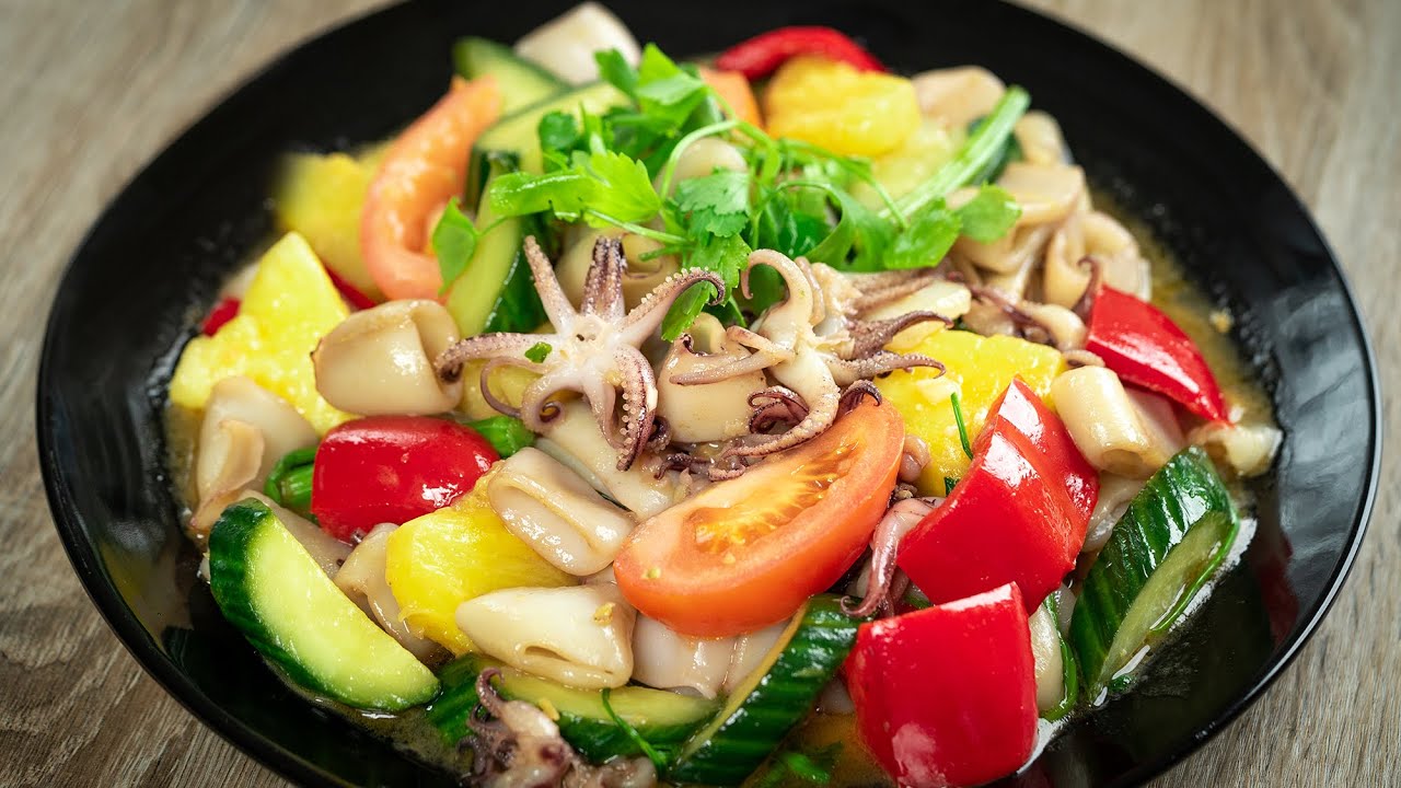 MỰC XÀO CHUA NGỌT tươi ngon hấp dẫn diệt sạch nồi cơm | Stir fry calamari  is so delicious
