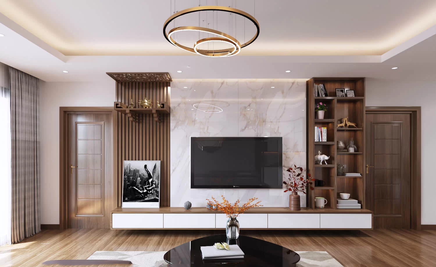 100 ý tưởng trang trí phòng khách bằng tấm nhựa PVC - pitechpvc